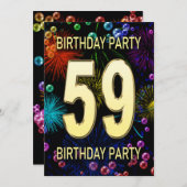 第59回バースデーパーティー招待花火大会 招待状 (正面/裏面)