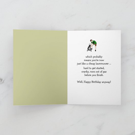 第59回第59回誕生日芝刈おもしろいり機侮辱 カード (内部)