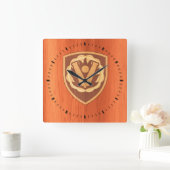 第59条旅団パッチ – オーク材インレー スクエア壁時計 (ホーム)