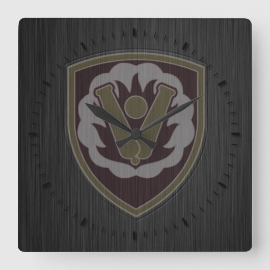 第59条旅団パッチ スクエア壁時計 (正面)