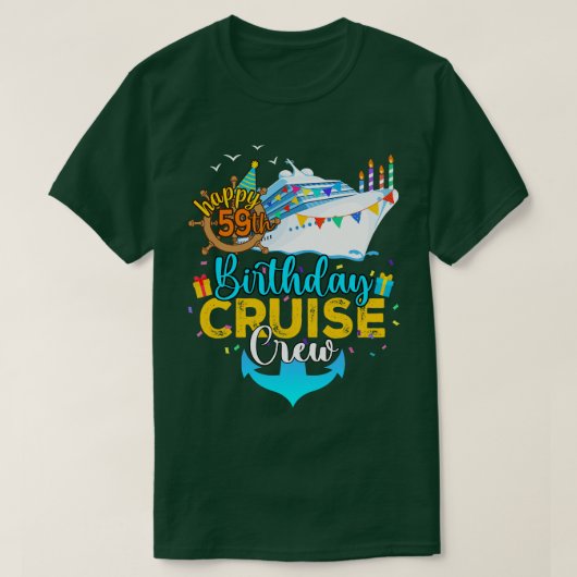 第59誕生日クルーズクルー Tシャツ (デザイン正面)