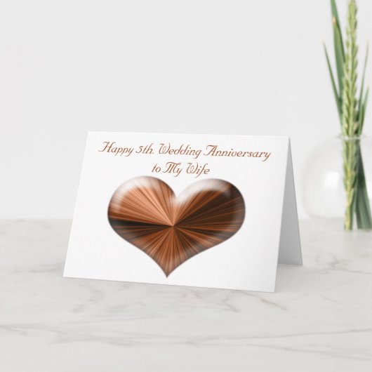 第5。 夫および妻への結婚記念日カード カード (正面)