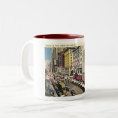 第5 Ave。、ニューヨークシティのヴィンテージ ツートーンマグカップ (正面左)