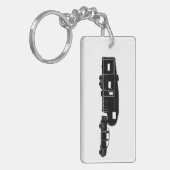 第5 Keychainの車輪/おもちゃの運送業者のシルエット キーホルダー (正面左)