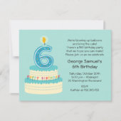 第6お誕生日ケーキの招待状 招待状 (正面)