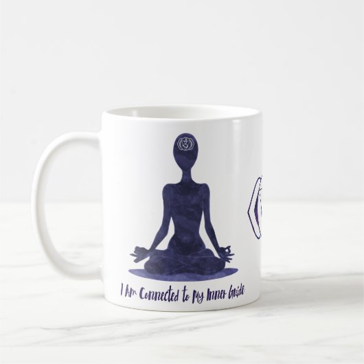 第6チャクラの松果眼のアンヤ内部ガイドの断言 コーヒーマグカップ (左)