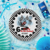 第6ハッピーバースデーの紙皿を競争させるオートバイ ペーパープレート (パーティー)