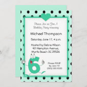 第6バースデーパーティ招待状 招待状 (正面/裏面)