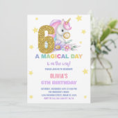 第6フローラユニコーン誕生日招待状 招待状 (スタンド正面)