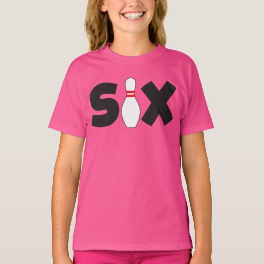 第6ボーリング誕生日Tシャツキッズ年齢6 Tシャツ (正面)