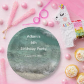 第6回バースデーパーティーウォーター抽象芸術名前をカスタムする時代 ペーパープレート (パーティー)