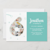 第6回バースデーパーティー第6カスタム回フォトコラージュ 招待状 (正面)