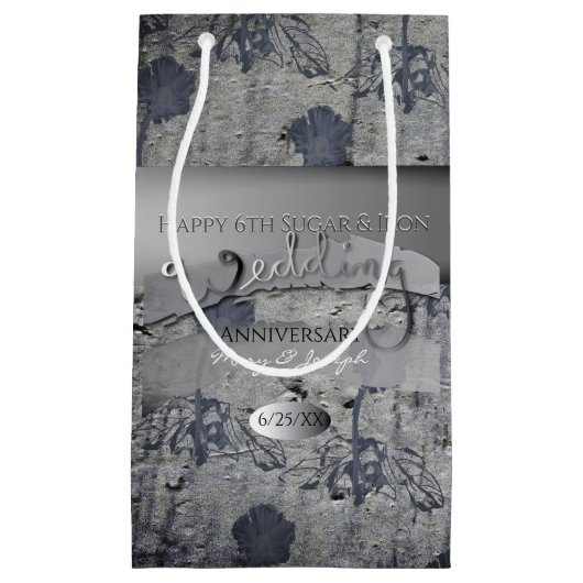 「第6回砂糖·鉄結婚の記念日」 スモールペーパーバッグ (正面)