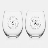 第6回結婚砂糖記念日 ステムなしワイングラス (正面)