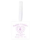 第6回結婚記念写真紫アメジスト キューブオーナメント (正面)