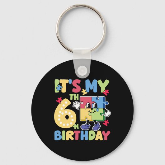 第6回自閉症の誕生日パーティー6歳の自閉症 キーホルダー (正面)