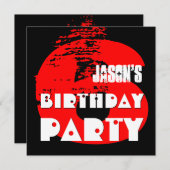 第6回誕生日パーティー6年グランジデザイン 招待状 (正面/裏面)