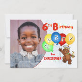 第6回誕生日パーティー·テデ王室のィベア 招待状 (正面)