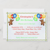 第6回誕生日パーティー·テデ王室のィベア 招待状 (裏面)