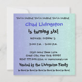 第6回誕生日パーテモダンィーBlue and Black G203 招待状 (裏面)