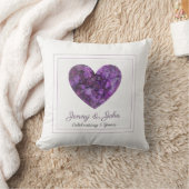 第6回鉄結婚周年紫ハート クッション (ブランケット)