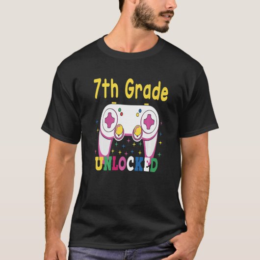 第6学年達成第7学年アンロック白カラー Tシャツ (正面)