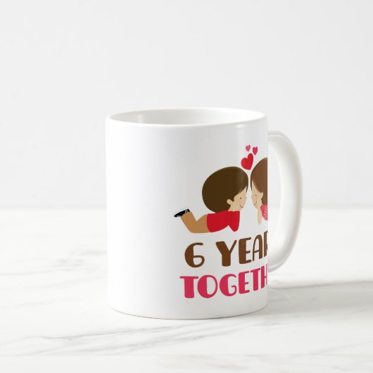 第6彼女のための記念日のギフト コーヒーマグカップ (正面右)