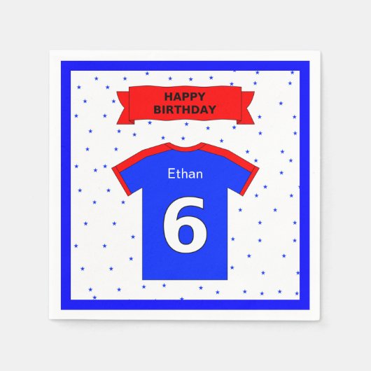 第6期バースデーパーティー名前をカスタムする スタンダードカクテルナプキン (正面)