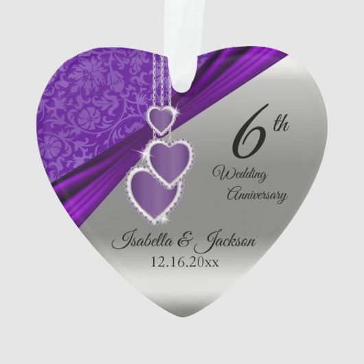 第6紫色の結婚記念日 オーナメント (裏面)