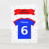 第6誕生日のスポーツのTシャツは名前を加えます カード (正面)