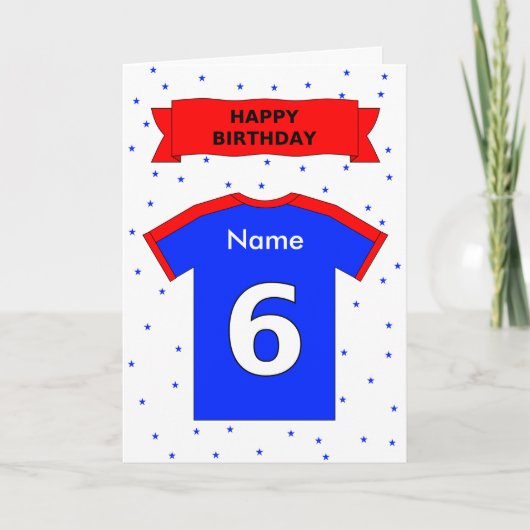 第6誕生日のスポーツのTシャツは名前を加えます カード (正面)