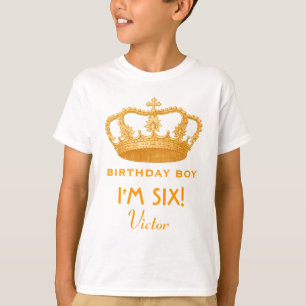 第6誕生日の名前をカスタムするの王冠のギフトのアイディアV06 Tシャツ