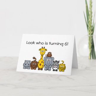 第6誕生日の招待状マンガジャングル動物 招待状