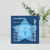 第6誕生日の男の赤ちゃんの6年の大きいブルースターK06 招待状 (スタンド正面)