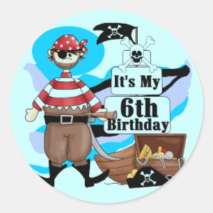 第6誕生日のTシャツおよびギフトを略奪して下さい ラウンドシール