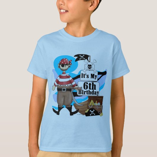 第6誕生日のTシャツおよびギフトを略奪して下さい Tシャツ (正面)