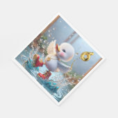 第6誕生日アヒル踊りイン・ザ・レインパドル スタンダードランチョンナプキン (角)