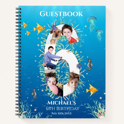 第6誕生日アンダーザシーフォトゲストブック ノートブック (正面)