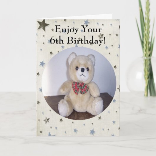 第6誕生日カードテディベアデザイン カード (正面)