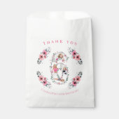 第6誕生日ガールフォトコラージピンクフラワー フェイバーバッグ (正面)