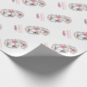 第6誕生日ガールフォトコラージピンクフラワー ラッピングペーパー (角)