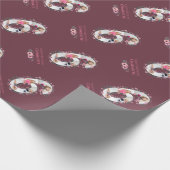 第6誕生日ガールフォトコラージピンクフラワー ラッピングペーパー (角)