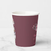 第6誕生日ガールフォトコラージピンクフラワー 紙コップ (左)