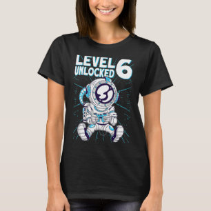 第6誕生日ゲーマー宇宙飛行士レベル6 unl tシャツ