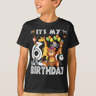 第6誕生日サファリジャングル動物好き Tシャツ