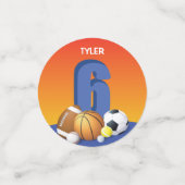 第6誕生日スポーツボール コンフェッティ (スモール正面)