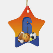 第6誕生日スポーツボール セラミックオーナメント (右)