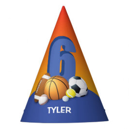 第6誕生日スポーツボール パーティーハット