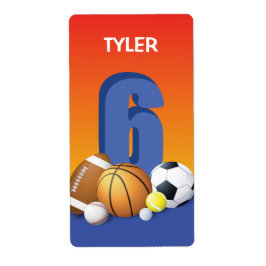 第6誕生日スポーツボール ラベル