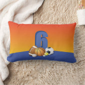 第6誕生日スポーツボール ランバークッション (ブランケット)